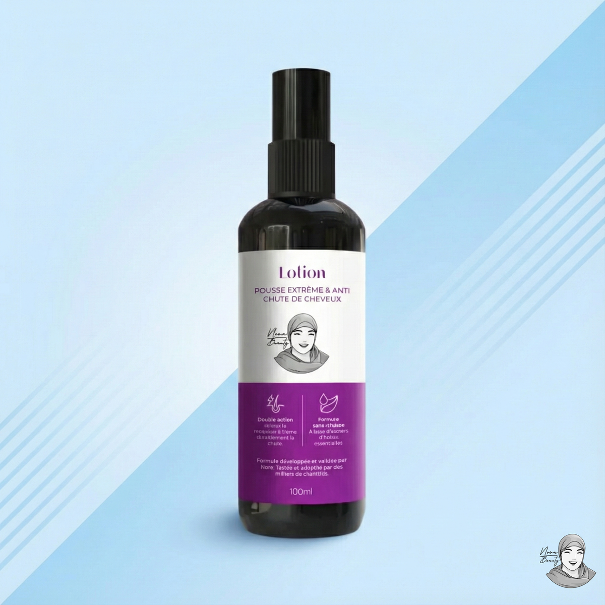 Lotion Pousse Extrême & Anti Chute de Cheveux - 100 ml - Sans Rinçage - Homme