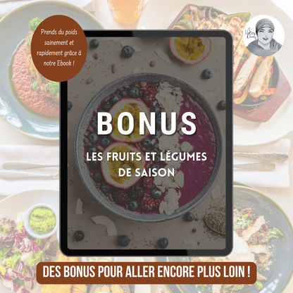 E-book - Prendre du Poids - Petit Déjeuner, Déjeuner, Dîner, Collations + Conseils, Astuces & Bonus
