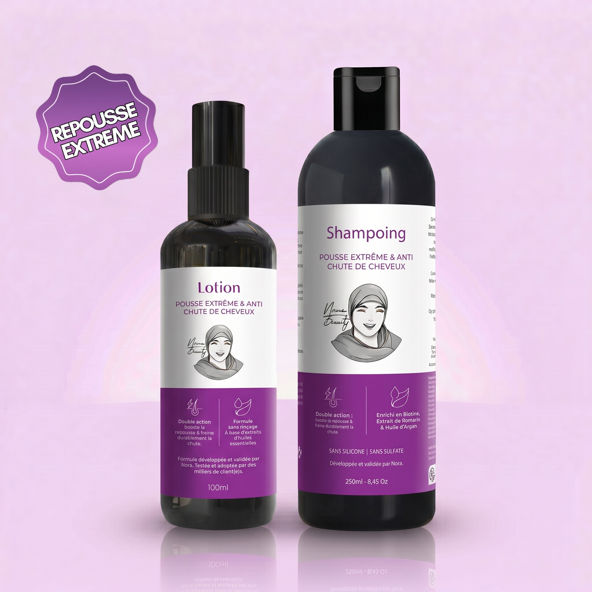 Pack Protocole Anti-Chute Spécial Ménopause - (Shampoing 250 ml + Lotion 100 ml) - PRE COMMANDE